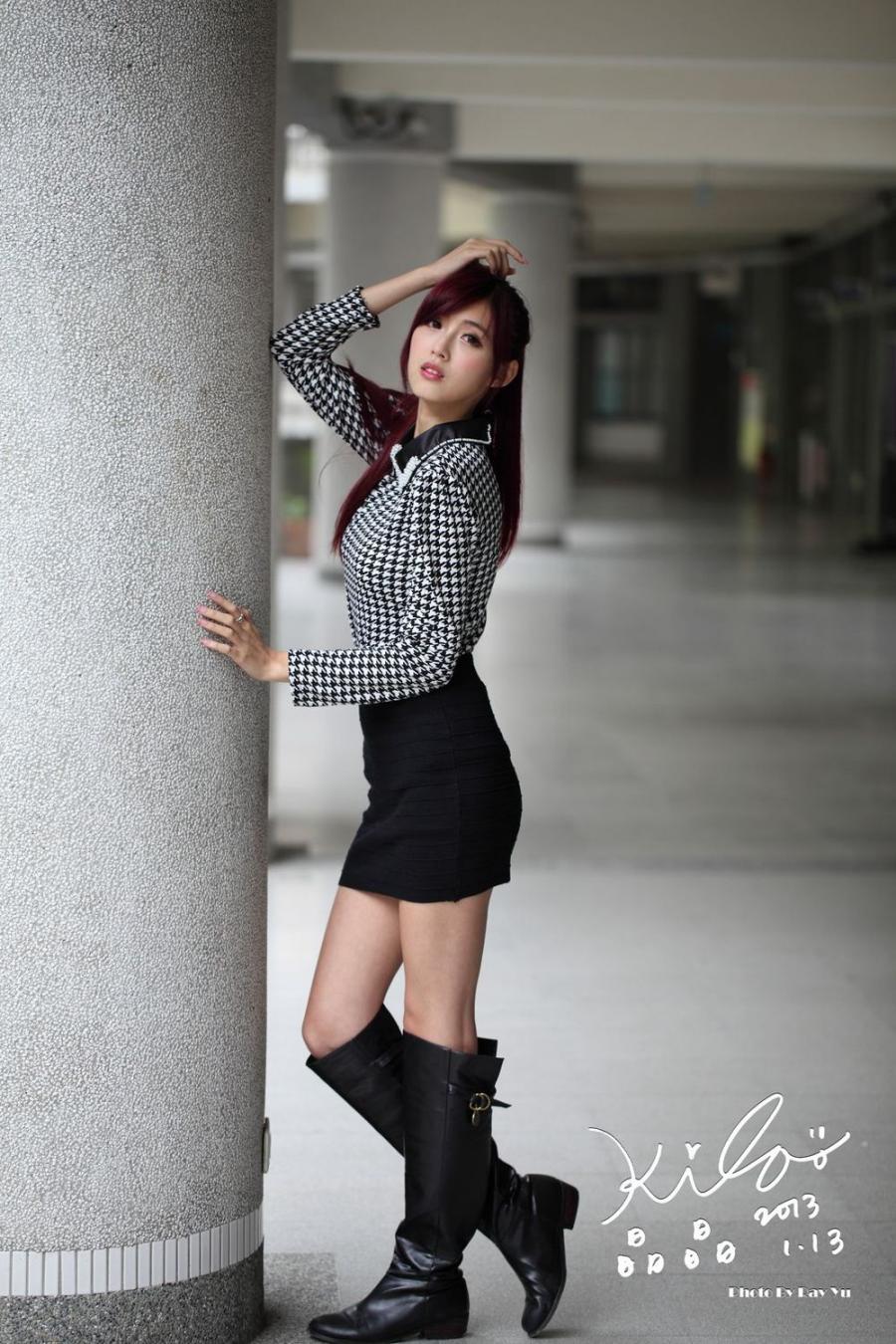 Liao Ting Lian Short Dress and Boot Pictures