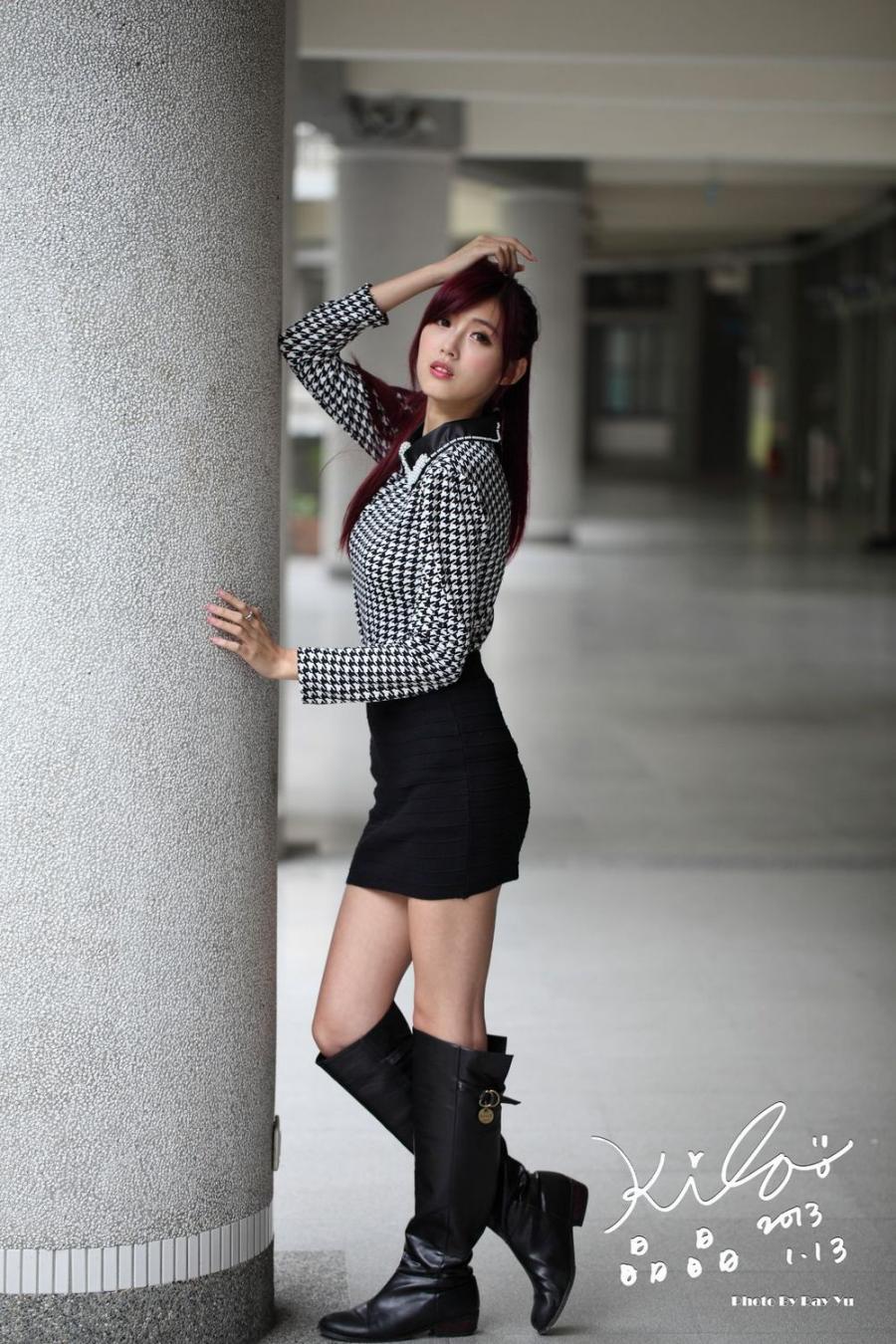 Liao Ting Lian Short Dress and Boot Pictures