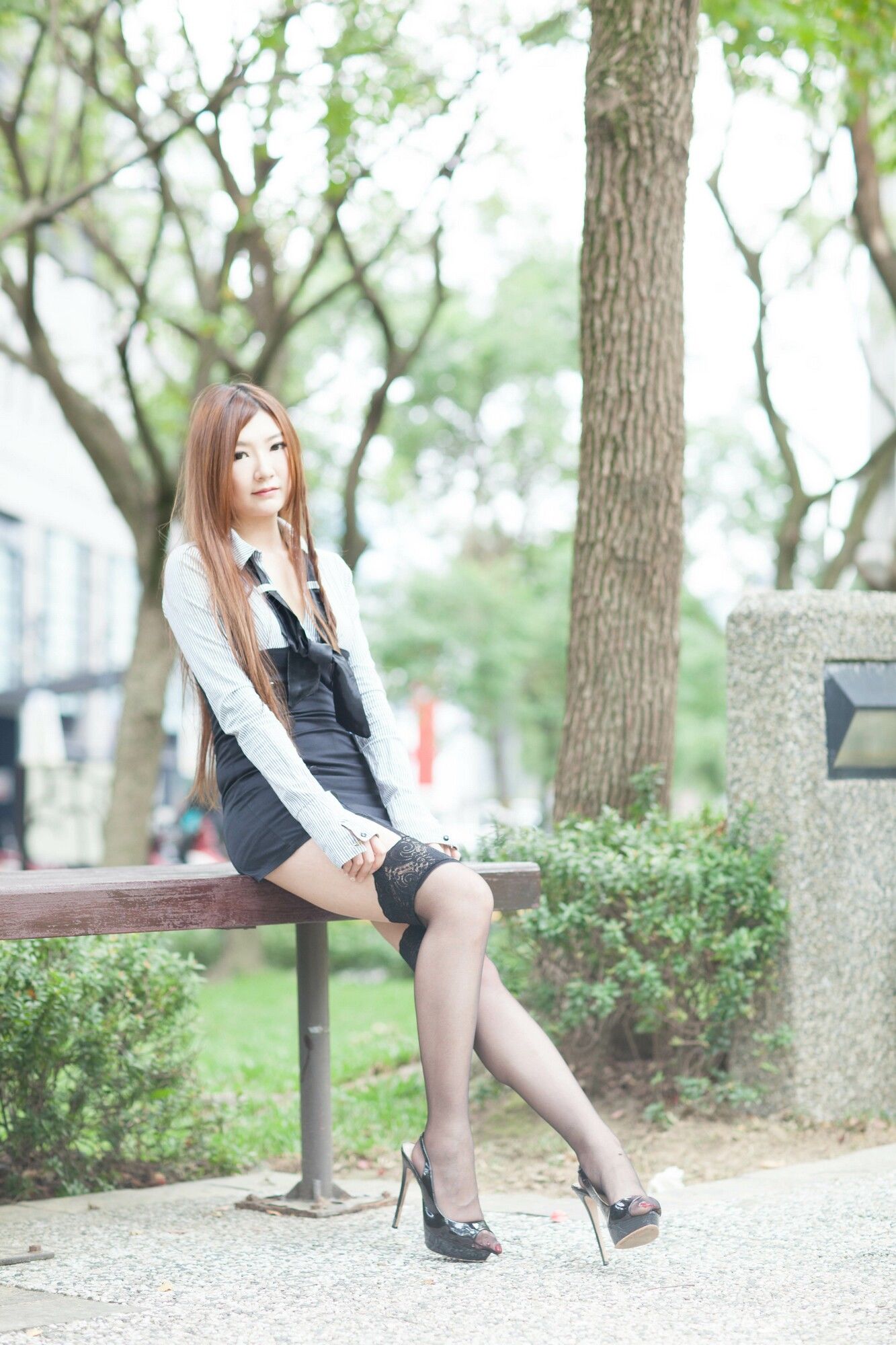 Taiwan Pretty Girl Xie Fu Yu《Black Silk Skirt in Xinyi District》